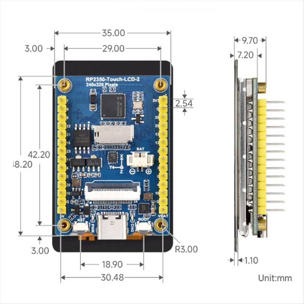 Torribaly RP2350 2-Inch Capacitive Touch Display Development Board
