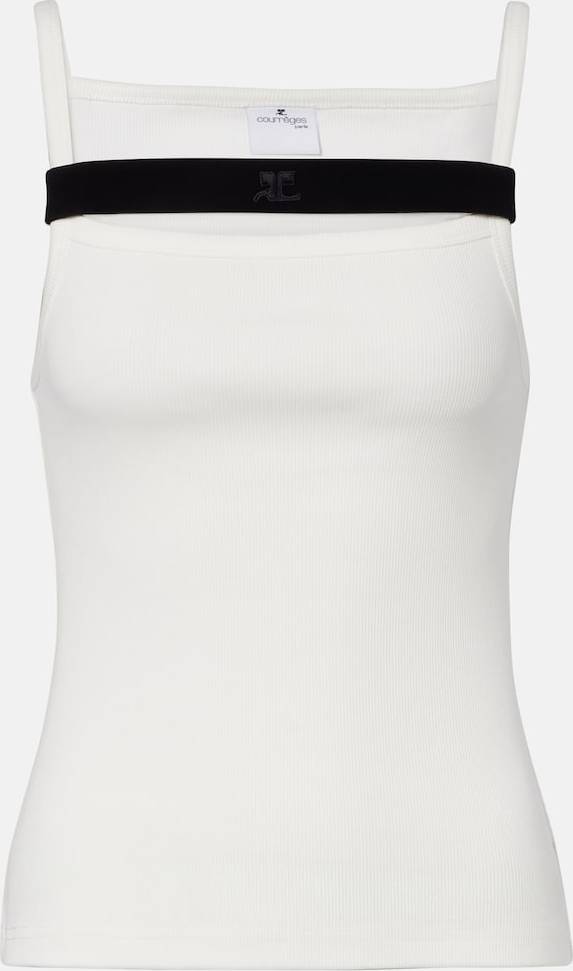 90s-Style Vest Top Ribbed Spaghetti Straps