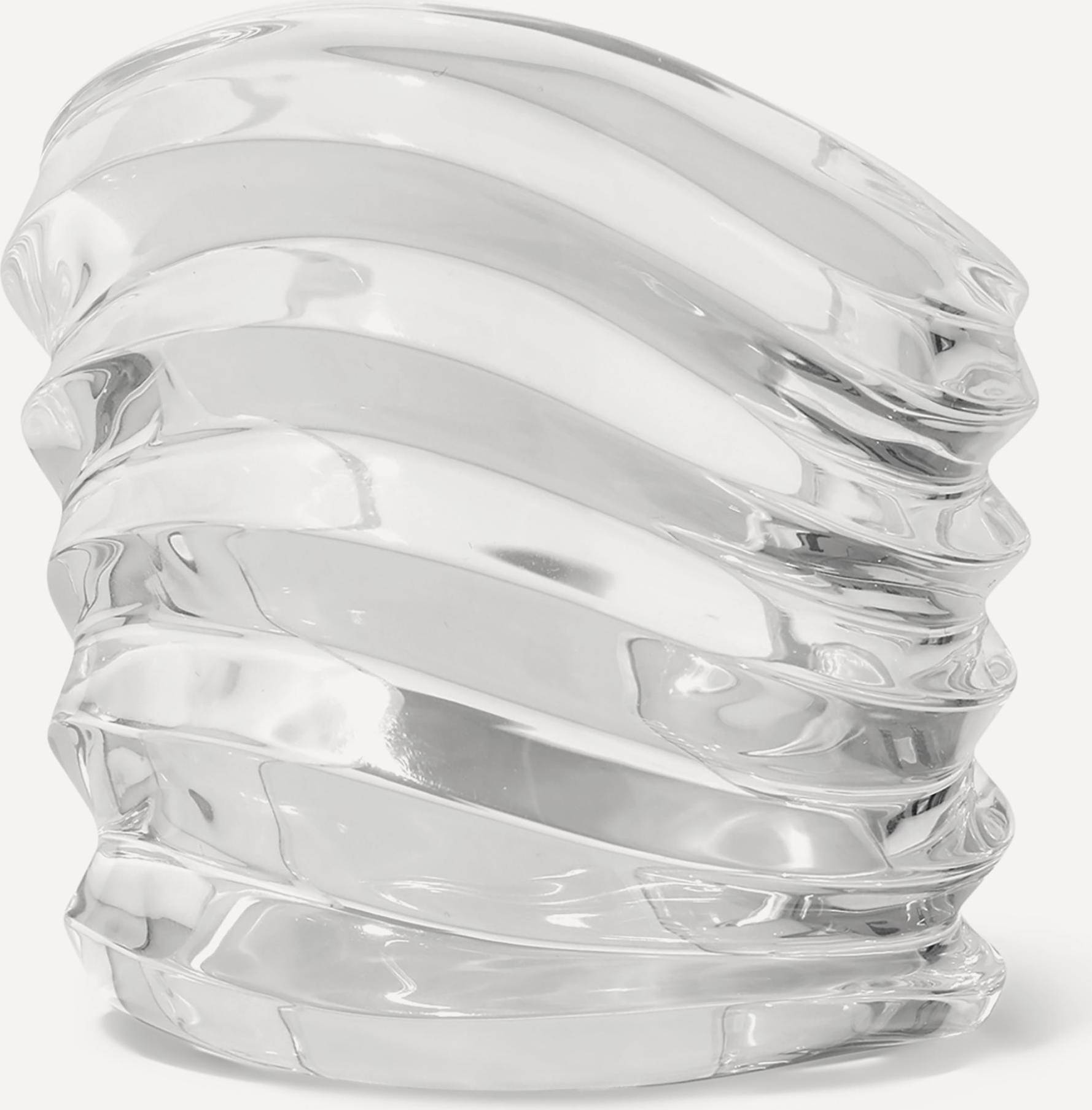 Liquid Lucite Wide Ripple Cuff Bracelet - Transparent