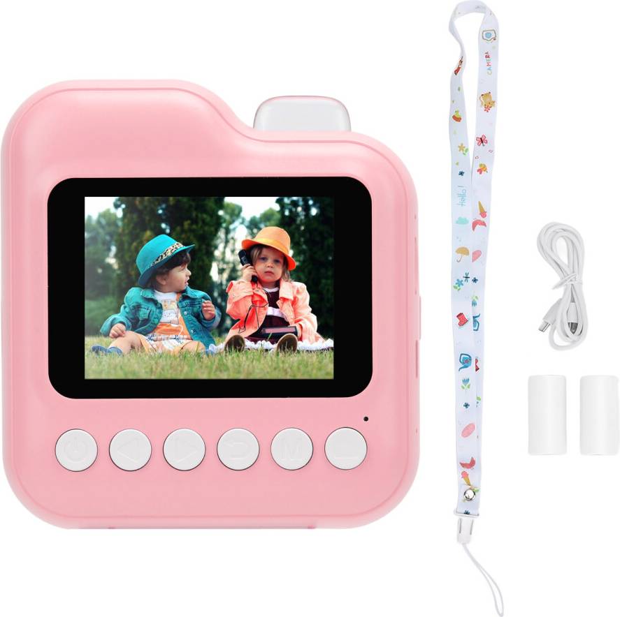 Pink Instant Print Camera 2.4 Inch Screen