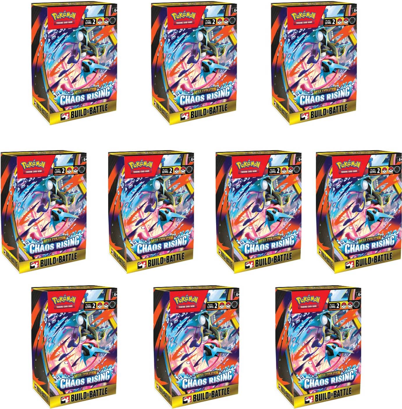 Pokemon mega evolution Pokémon ME4 Mega Evolution Chaos Rising Build Battle Boxes 10-Pack