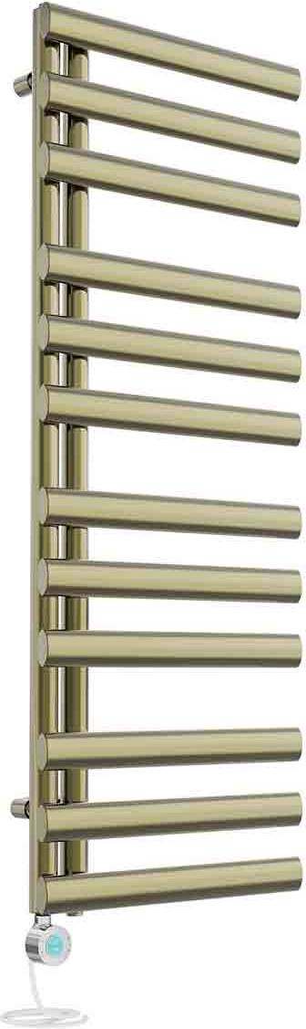 Brushed gold radiator Oval Column Towel Rail Radiator 12 Bar