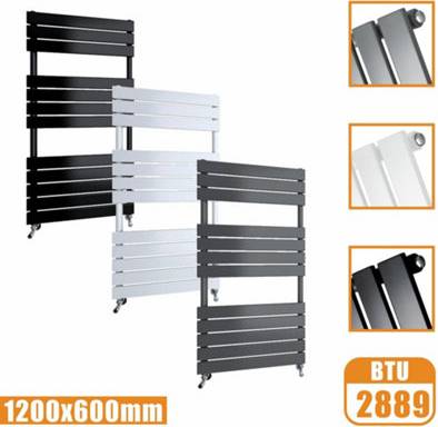 B&Q Bathroom Towel Radiator Flat Panel Vertical Design