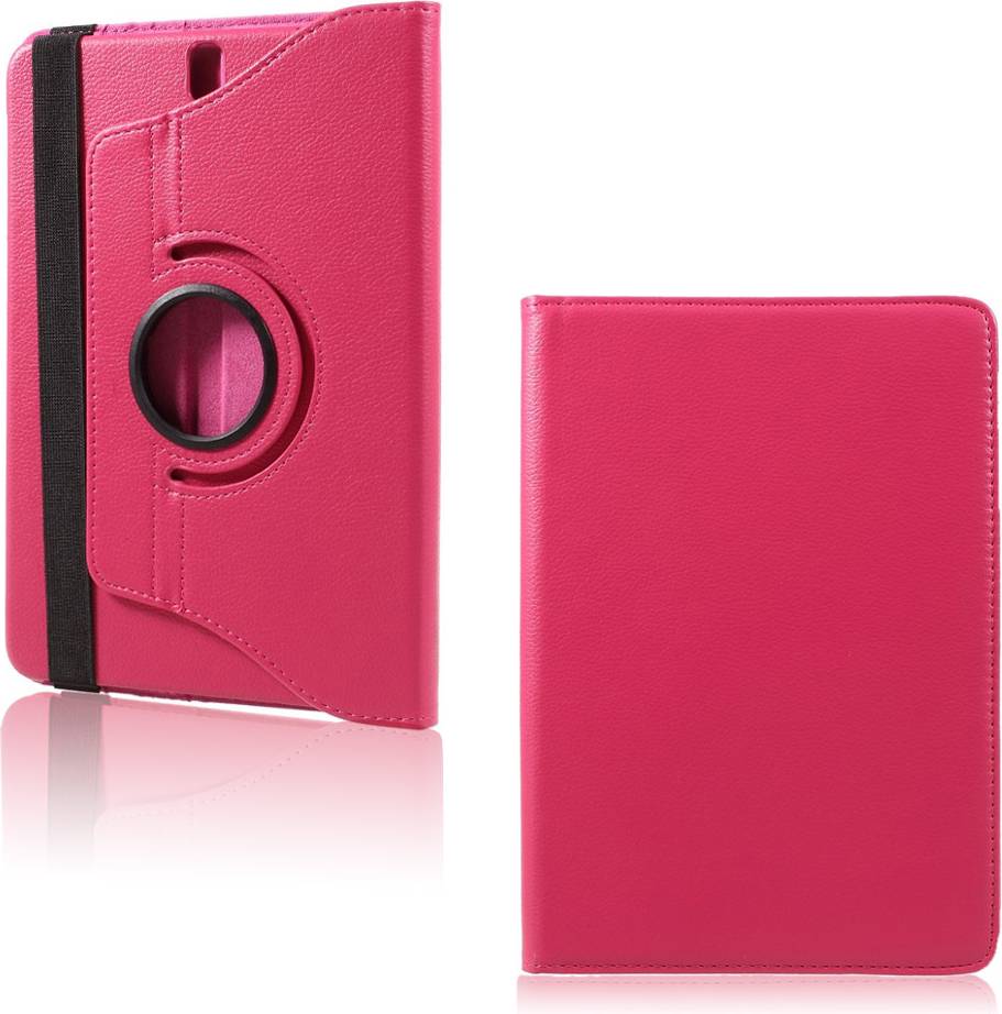 Samsung Galaxy Tab S3 Roterbart Stativ Läderfodral Varm Rosa
