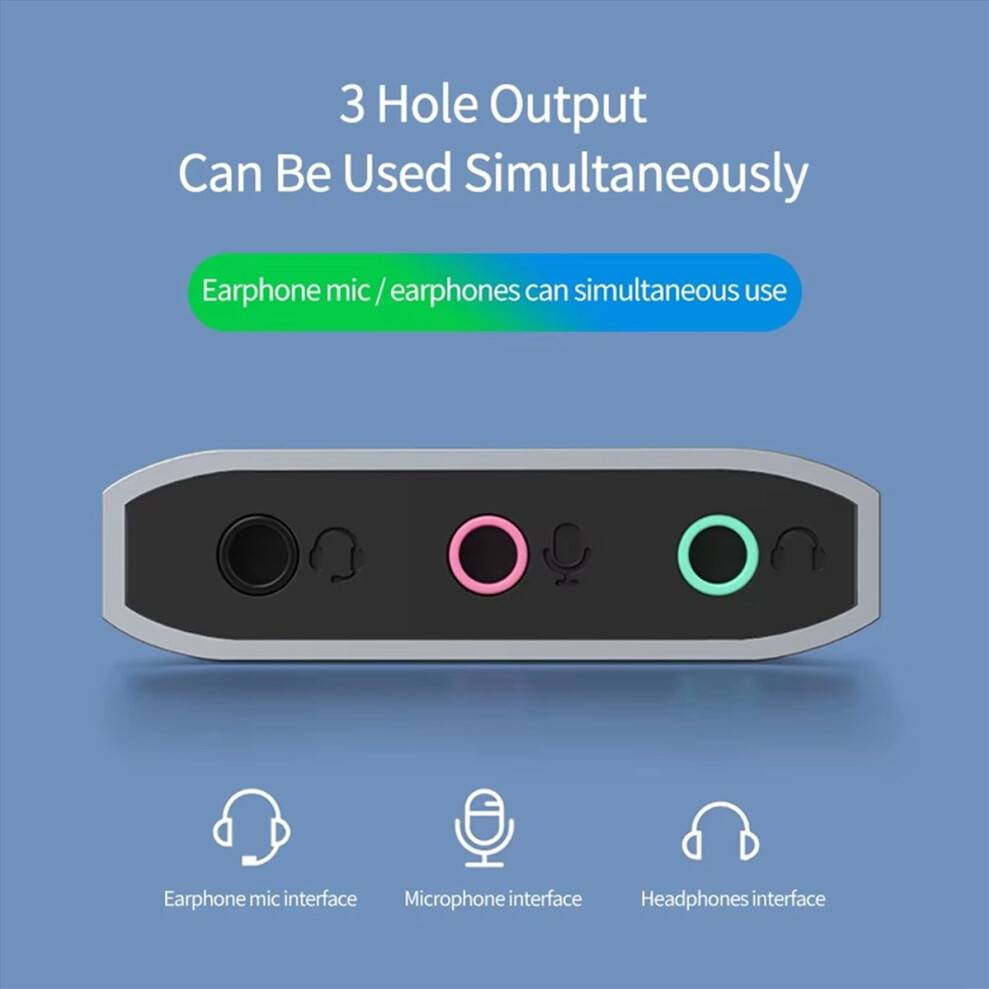 Typecat External USB Sound Card Audio Jack 3.5mm Cable Adapter