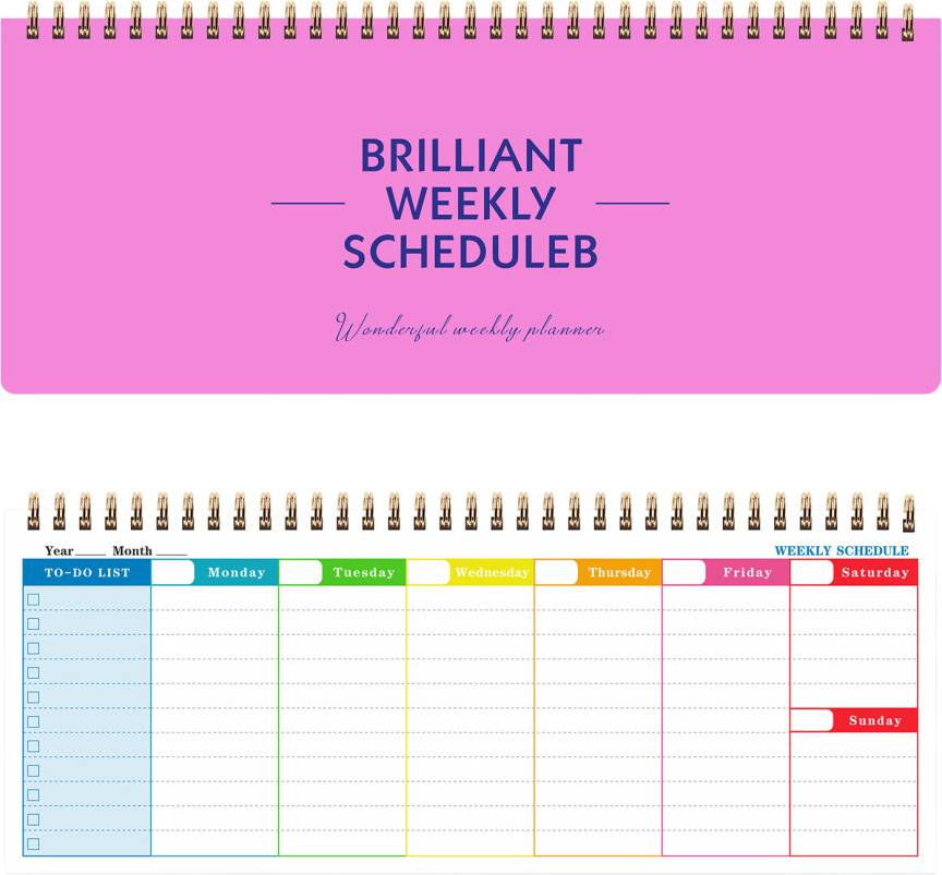 Weekly planner Pink Weekly Planner Notebook