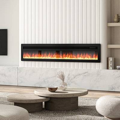 70" fireplace Wall Mounted Electric Fireplace With Remote Control 70 Inch
