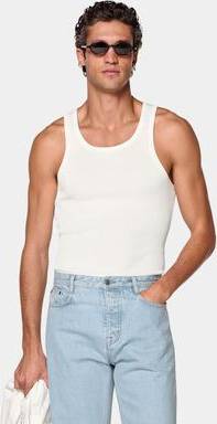 Off-White Ribbed Tank Top - Off-White