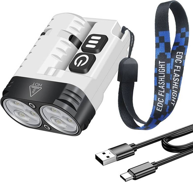 Torribaly LED Flashlight Keychain USB Rechargeable Clip Torch