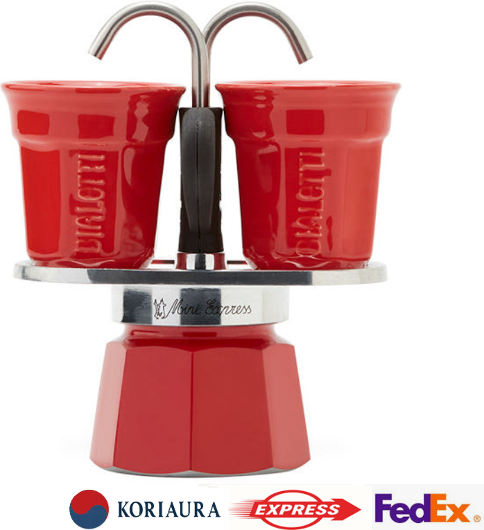 Bialetti moka express Bialetti Mini Express 2-Cup Red Set