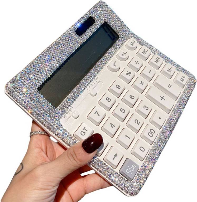 Torribaly Rhinestone Crystal Calculator LCD Display