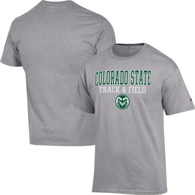 Champion Gray Colorado State Rams Track Field Stack T-Shirt