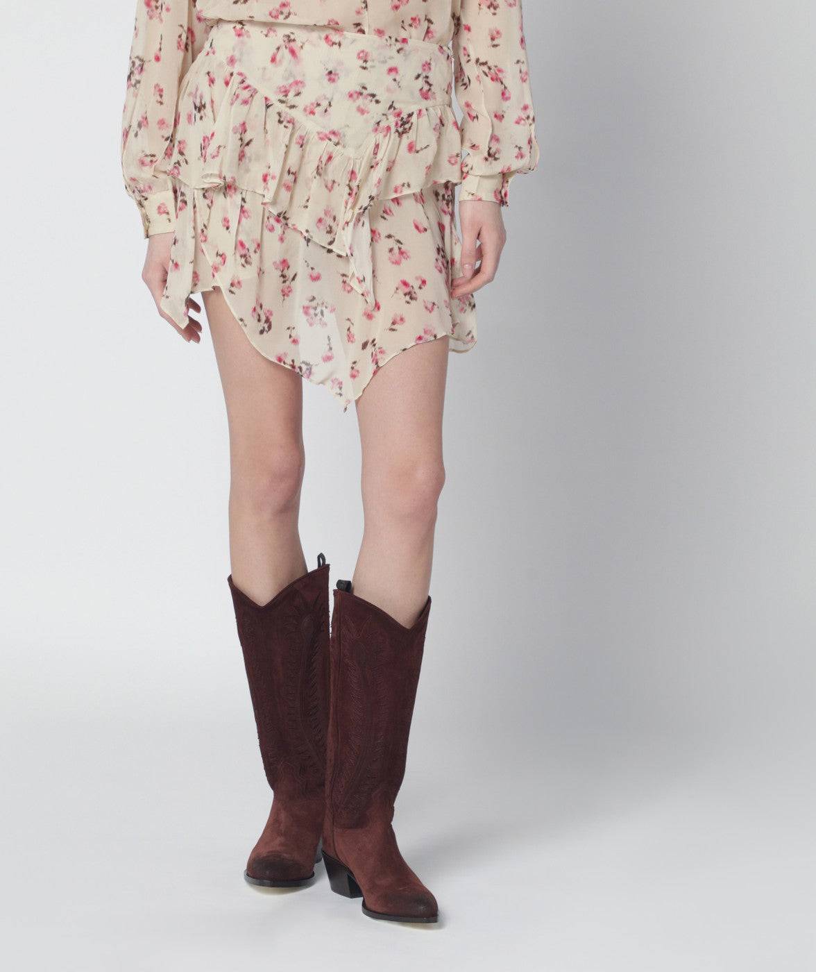 Floral Ruffled Miniskirt -