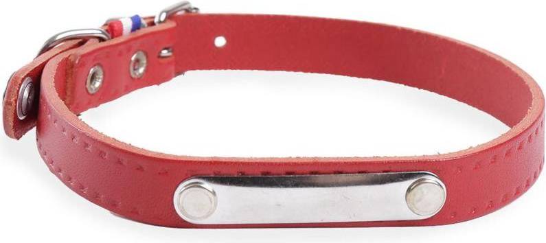 Martin Sellier Cowhide Dog Collar Rive Rouge