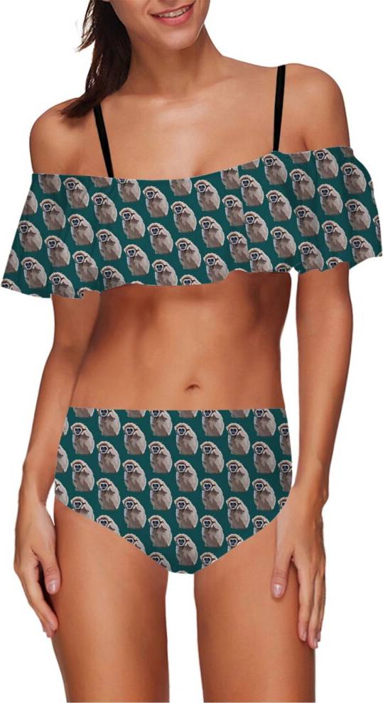 Bikini High Waisted Set Ruffle Tankini Swimsuit Two Piece Tummy Control