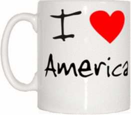 TeeTreeDesigns I Love Heart America Mug Cup