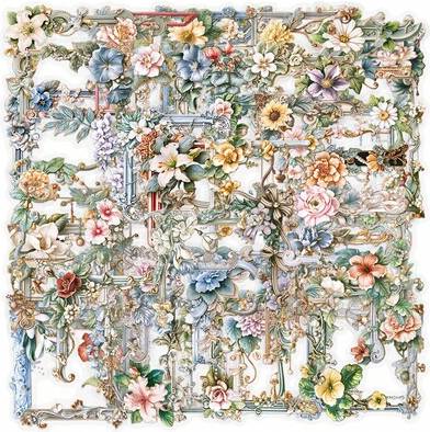 Shein 50pcs Floral Sticker Set