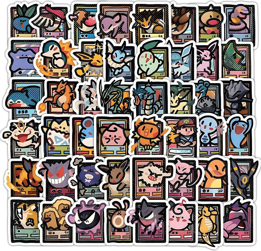 Pixel Style Anime Pokemon Stickers 3pcs
