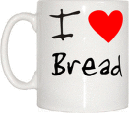 TeeTreeDesigns I Love Heart Bread Mug Mug