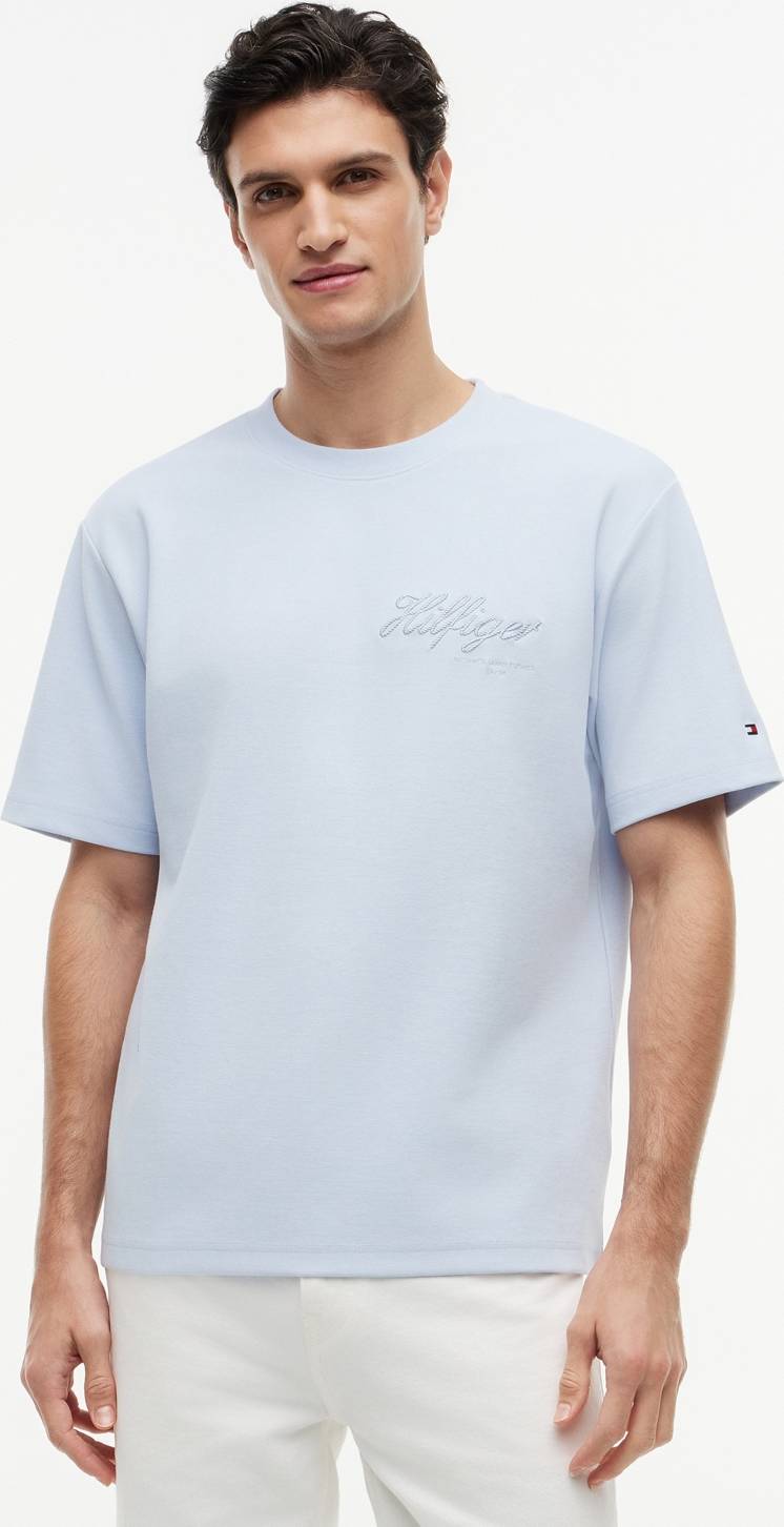 Tommy Hilfiger Script Stack Regular Tee - Navy/Lyseblå