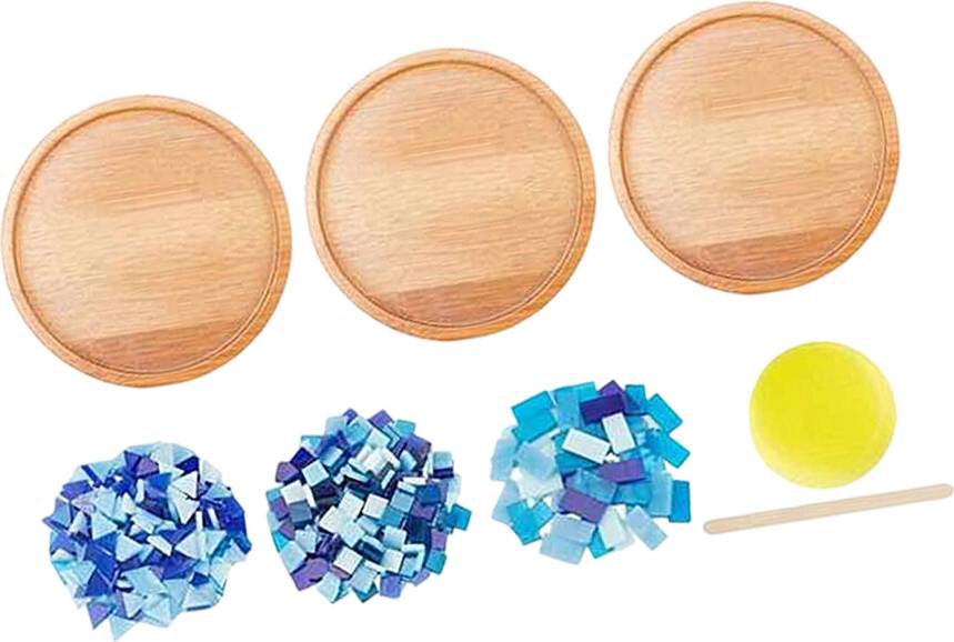 Blue kitchen tiles Set Assorted Glass Tiles Blue Coaster
