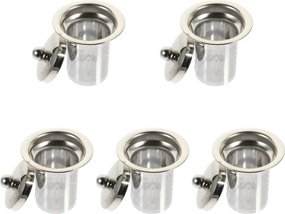 Solustre 5Pcs Metal Tea Strainer Insert Silver Mesh Filter Kitchenware 5pcs