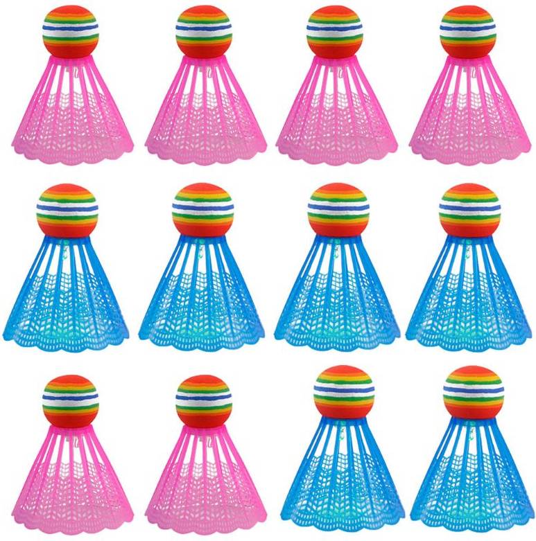 4x LED Badmintonboll Nylon Blå Rosa
