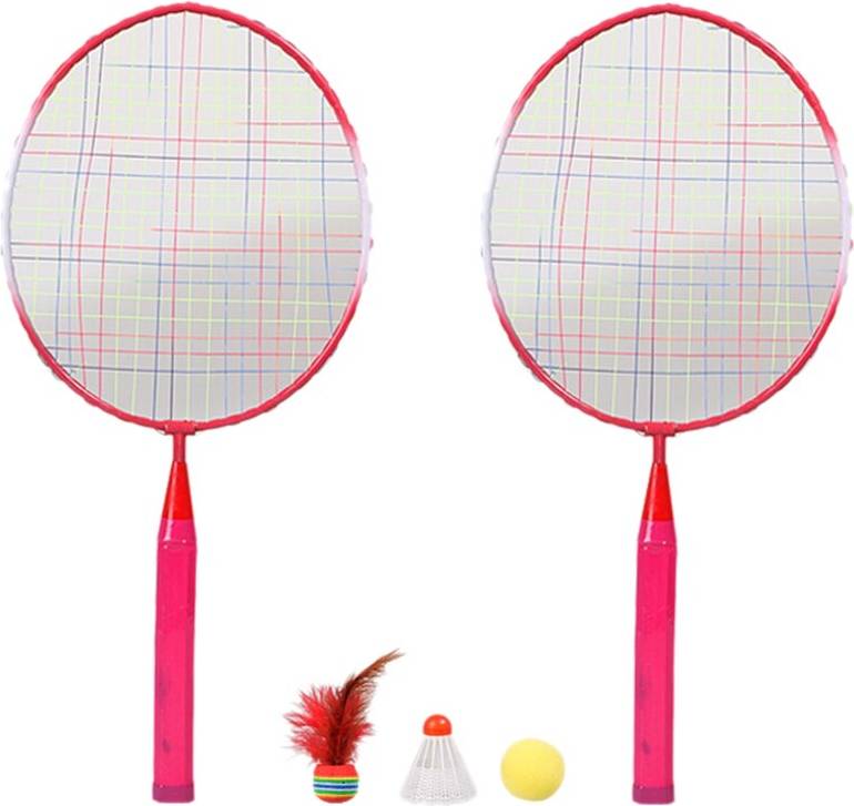 Badmintonrackets Set 3 Bollar Rosa