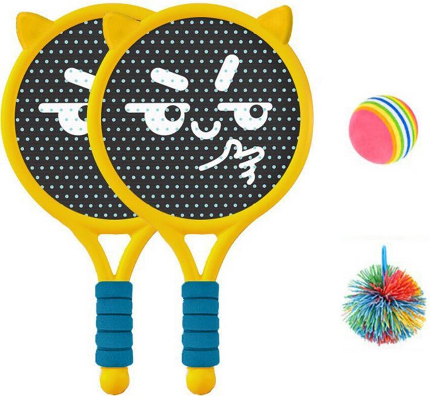 Shock Absorbing Children's Toy Racket Set - Yellow