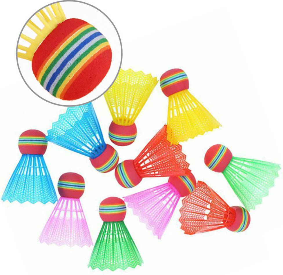 10Pcs Badminton Shuttlecocks - Multicolour