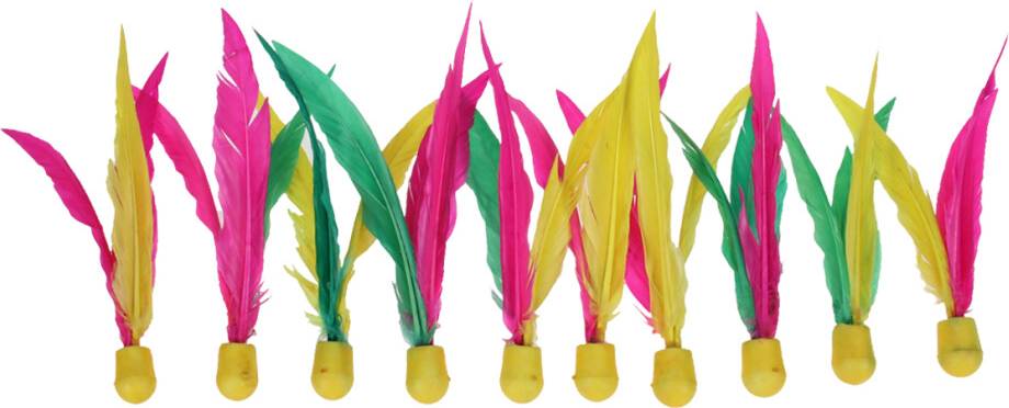 Ohphcall 30Pcs Bright Color Feather Shuttlecocks
