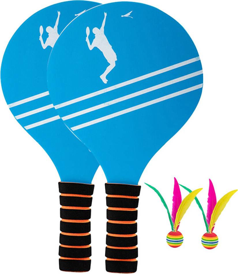 Wooden Beach Paddle Racket Set 2pcs