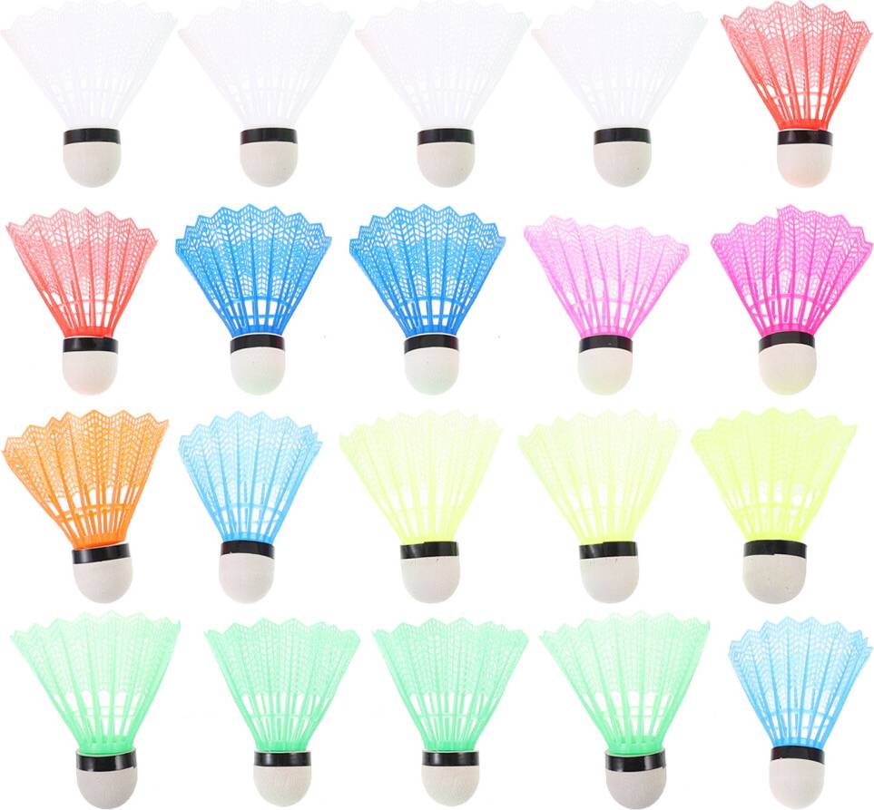 Solustre 60 Pcs Plastic Colored Shuttlecocks