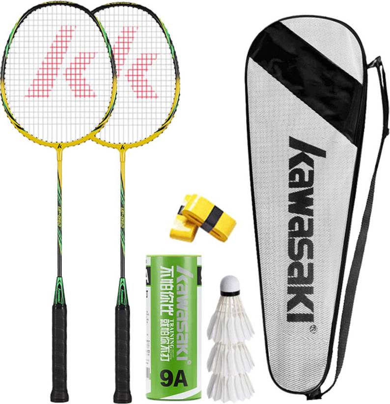 Kawasaki Graphite Shaft Alloy Badminton Racket Set