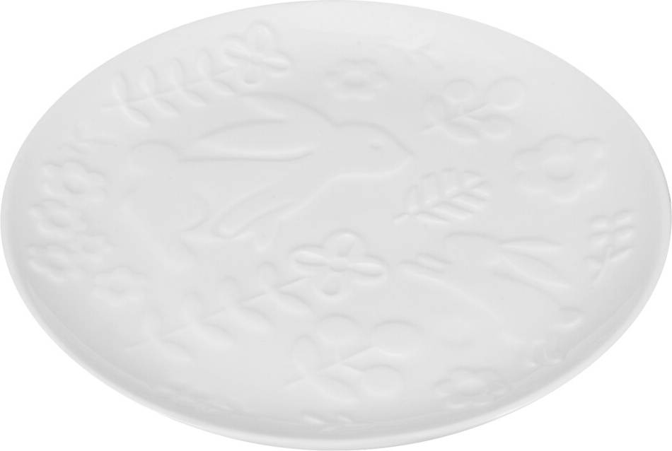 Inoomp Ceramic Nordic Style With Embossed Rabbit Pattern Dinner Plate