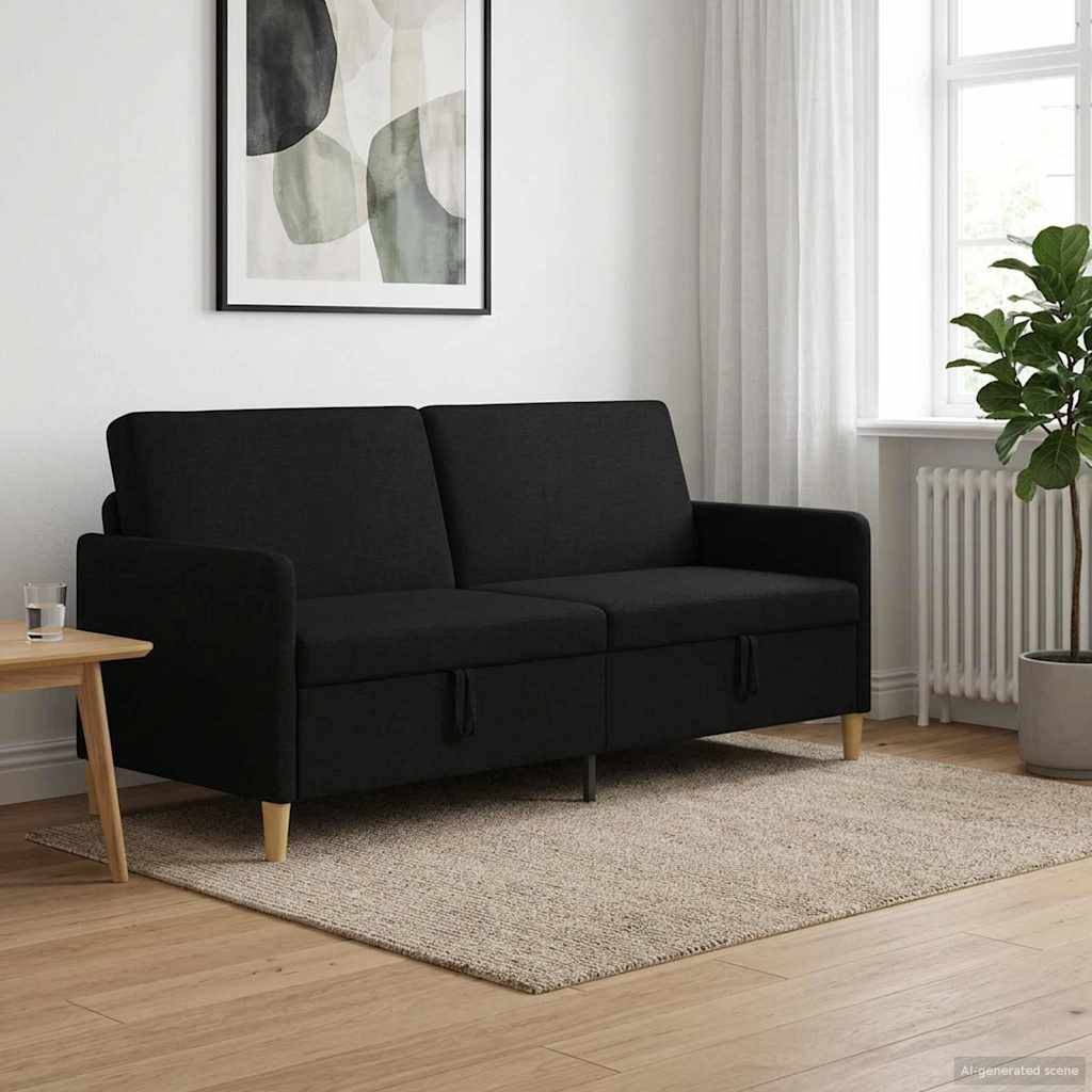 vidaXL Med Opbevaring Sort Polyester Sofa 1 pers.