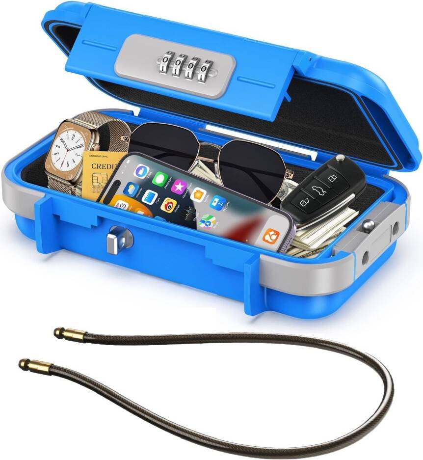 Small lock box Portable Safe Waterproof Lock Box