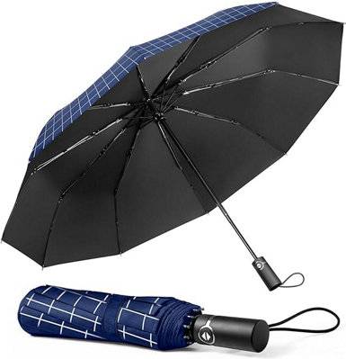 Tecknet Techrise Compact Auto Umbrella Fiberglass Frame 10 Ribs