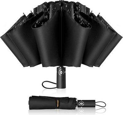 Tecknet Compact Windproof Auto Inverted Umbrella Lightweight Folding