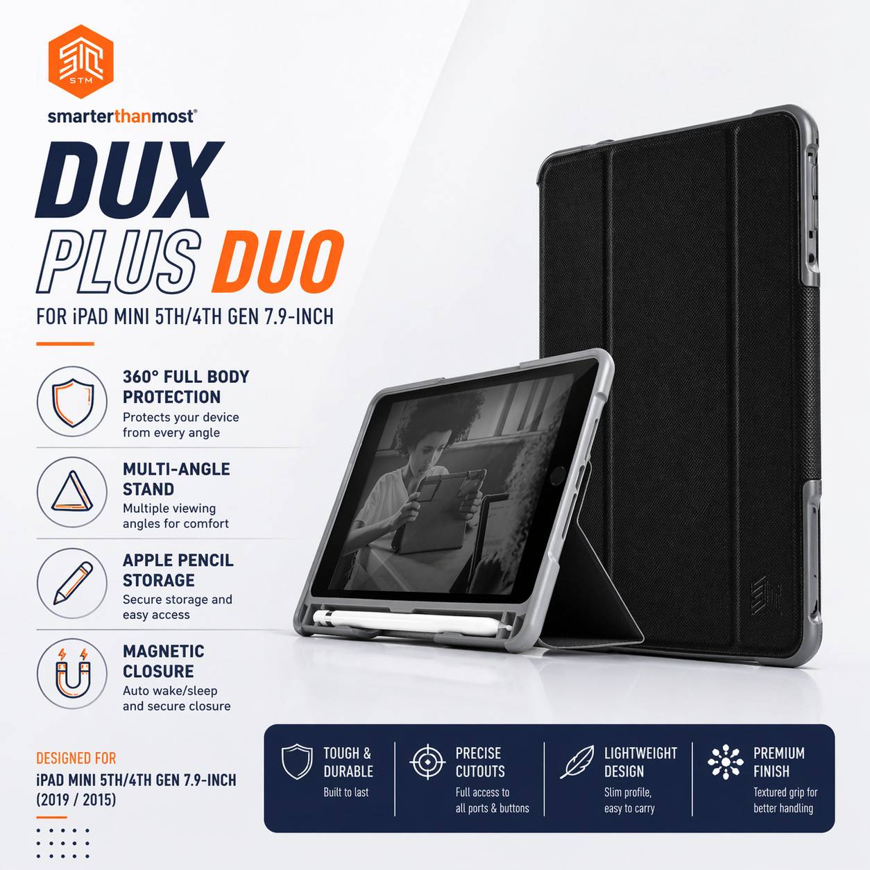 STM Ipad Mini 5th 4th Generation 7.9 Rugged Smart Folio Case