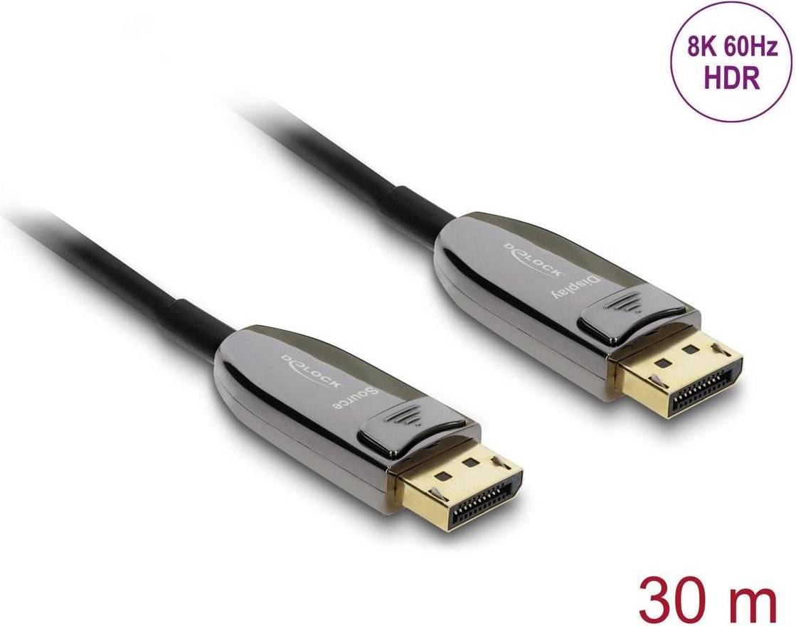 DeLock Active Optical DisplayPort Kabel Sort