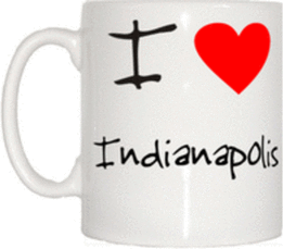 TeeTreeDesigns I Love Heart Indianapolis Mug Cup