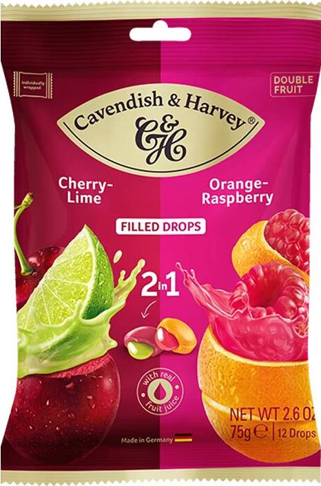 Cavendish & Harvey Orange Raspberry Drops 75g