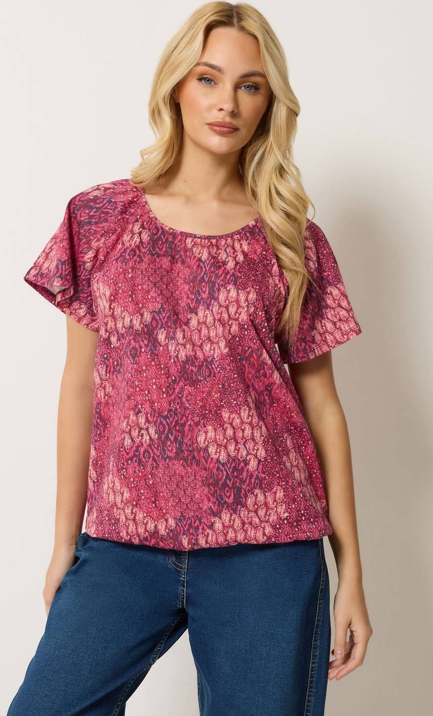 Patchwork Scoop Neck Top