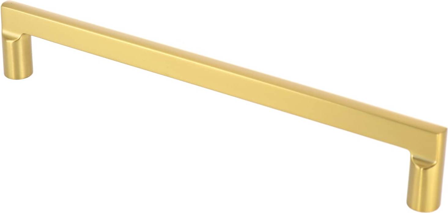 Brushed gold cabinet hardware Origin 21 Elin 7-9 16-in Center Brushed Gold Rectangular Handle Drawer Pull 2-Pack 2pcs