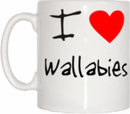 TeeTreeDesigns I Love Heart Wallabies Mug Cup