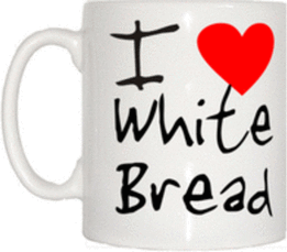 TeeTreeDesigns I Love Heart White Bread Mug Cup
