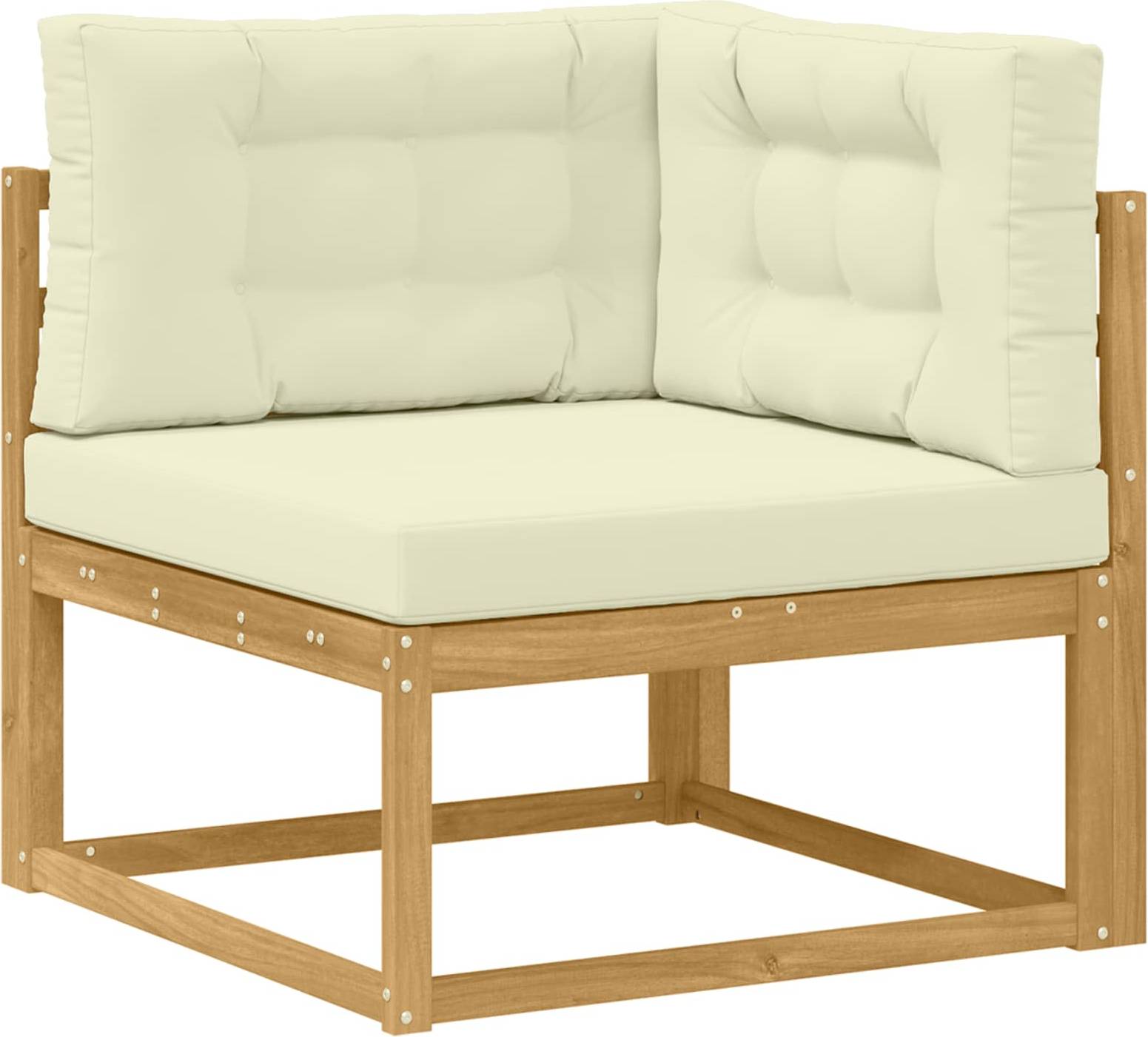 vidaXL Utehörnsoffa Polyester Vit Modulsoffa