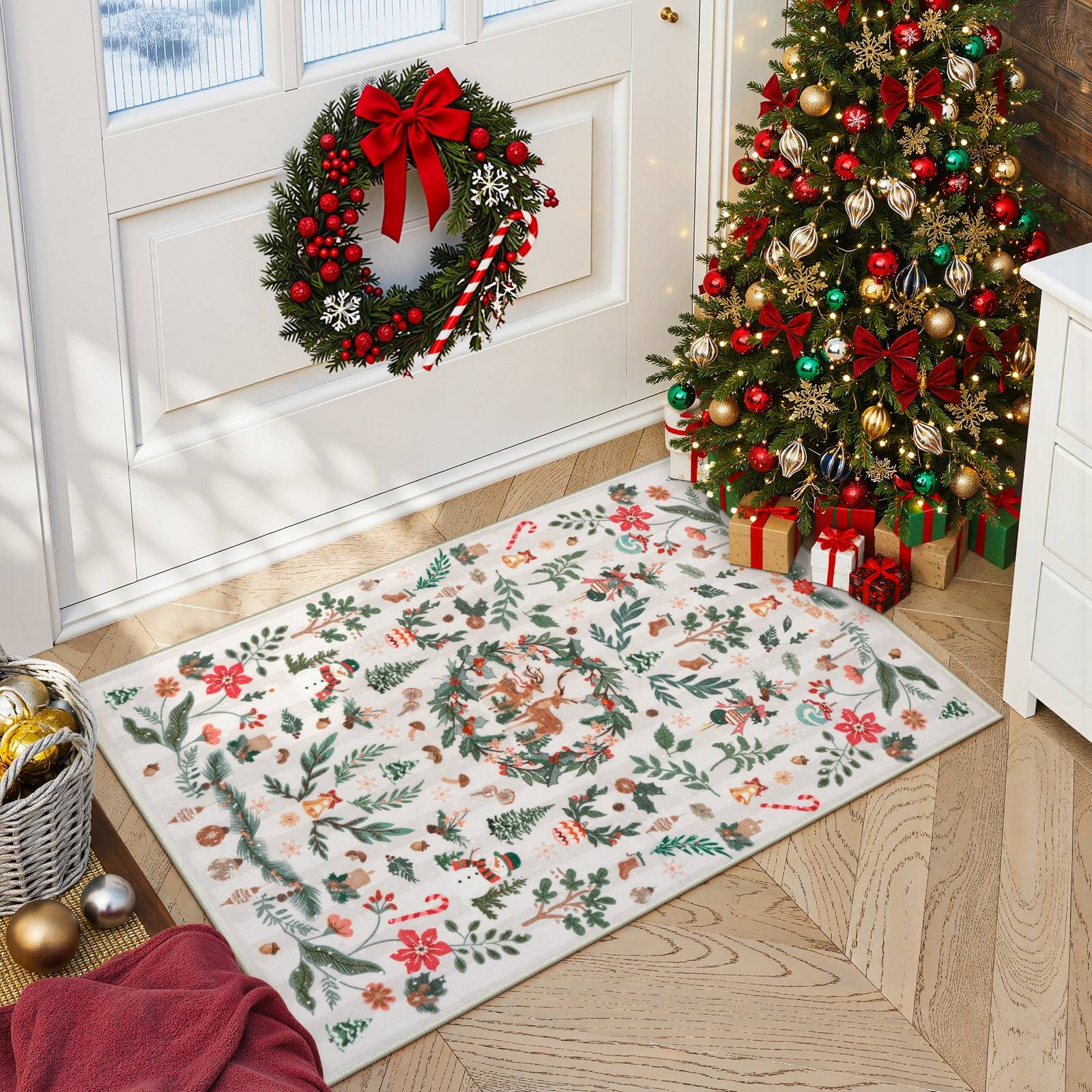 Christmas Washable Rug 2x3 ft