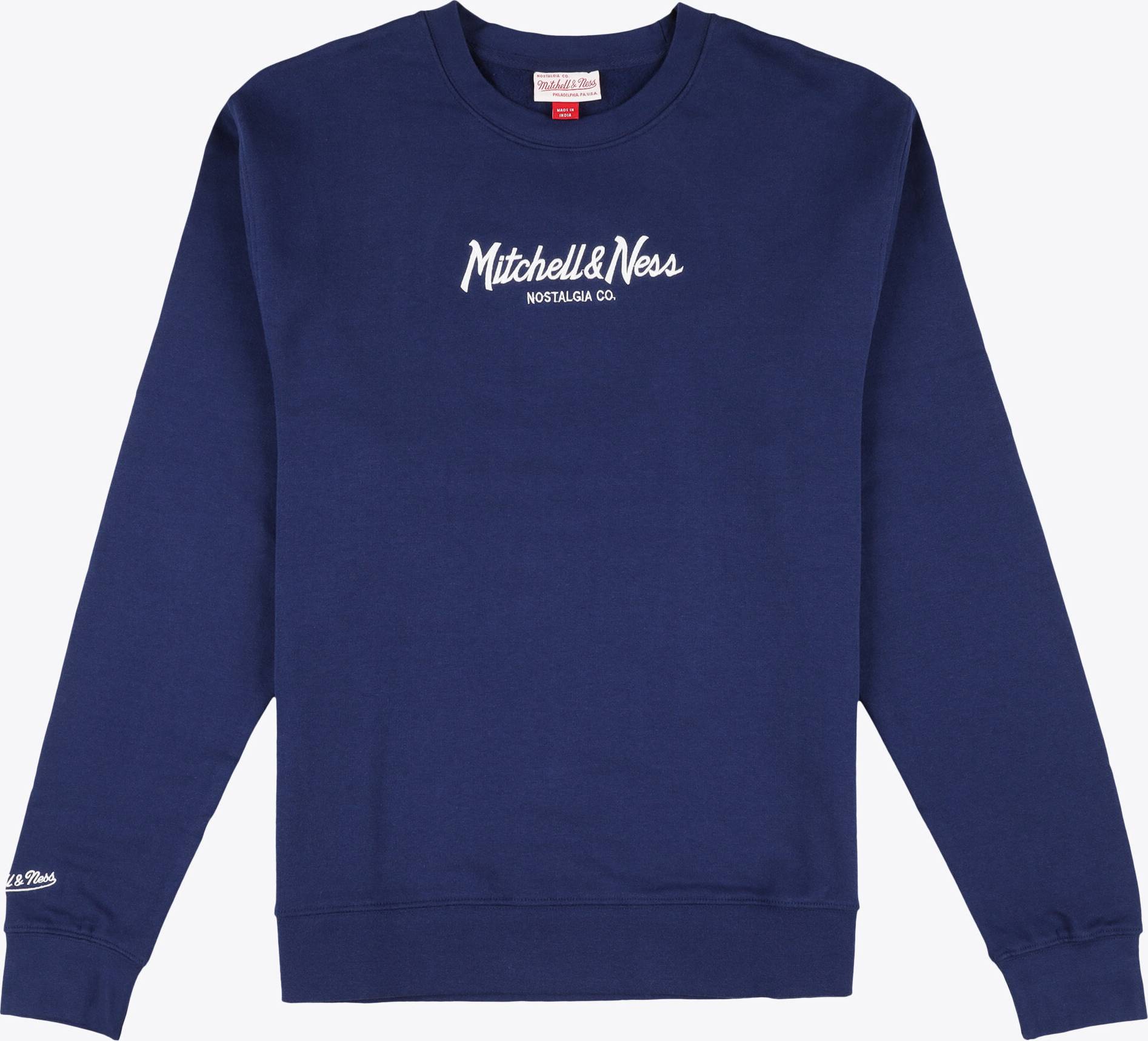 Mitchell & Ness Pin Script Logo Crew Neck Jumper Mens